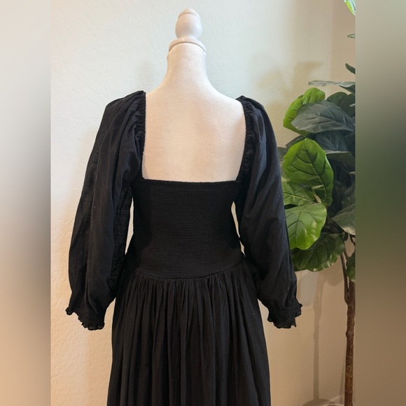 Free people perfect storm smocked eyelet long sleeve maxi dress L - Picture 9 of 12